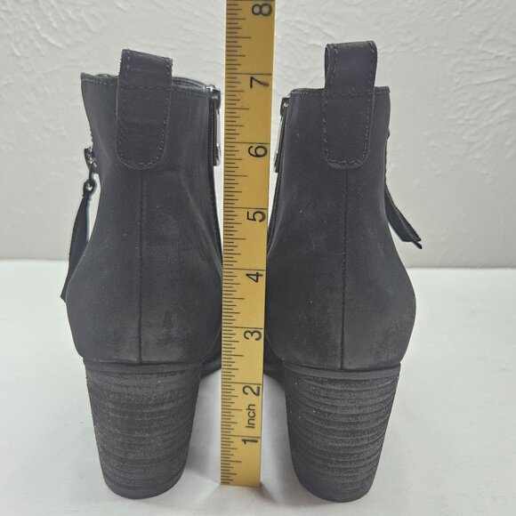 Blondo Waterproof Ankle Booties Size 9.5 Black Leather Western Block Heel Boots - Picture 5 of 12